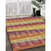 Machine Washable Transitional Yellow Orange Rug in a Family Room, wshpat406brn