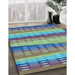 Patterned Medium Aqua Marine Green Rug in Family Room, pat406lblu
