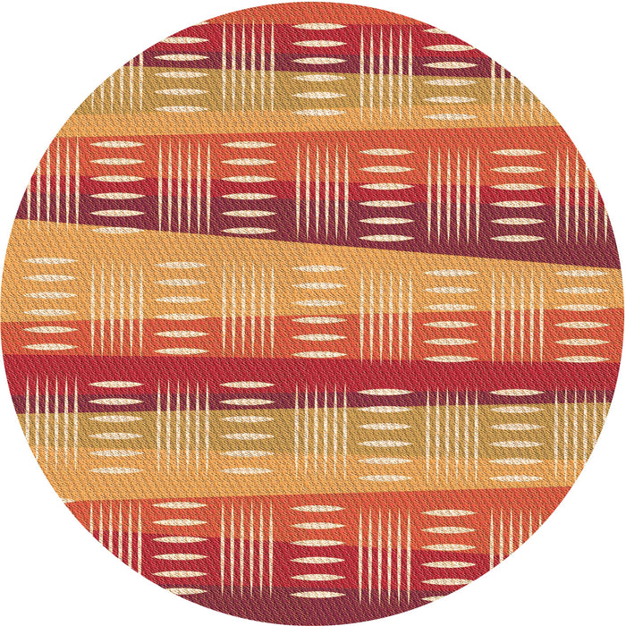 Square Patterned Orange Rug, pat406org