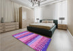 Patterned Violet Purple Rug in a Bedroom, pat406pur