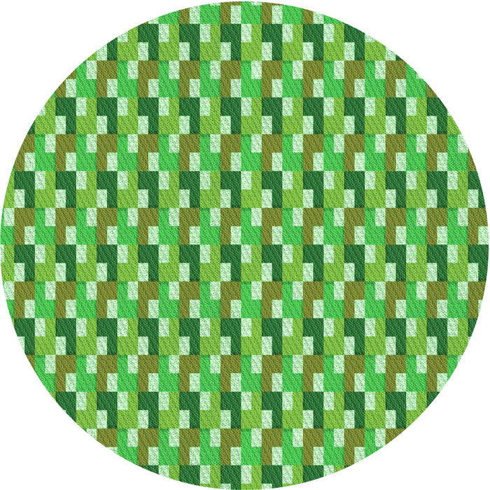 Square Patterned Dark Lime Green Rug, pat407grn