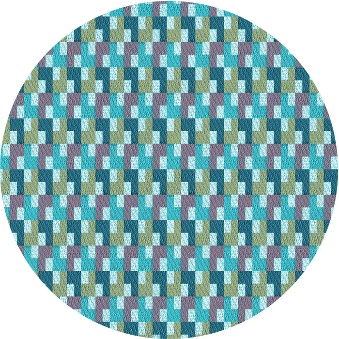Square Patterned Green Rug, pat407lblu