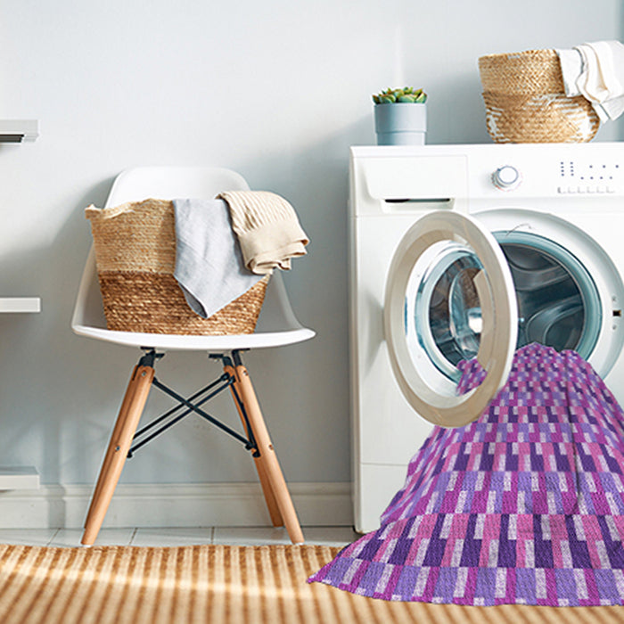 Machine Washable Transitional Bright Lilac Purple Rug in a Washing Machine, wshpat407pur
