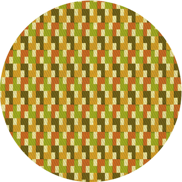 Square Patterned Golden Brown Yellow Rug, pat407yw