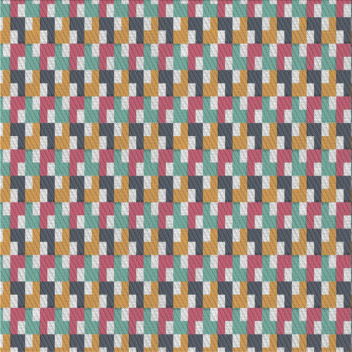 Square Patterned Rosy Purple Novelty Rug, pat407