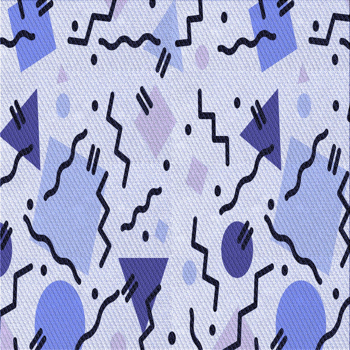 Round Patterned Blue Rug, pat408blu