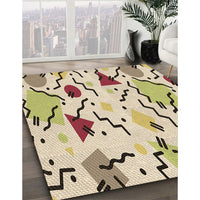 Patterned Khaki Gold Rug, pat408brn