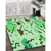 Patterned Green Rug in Family Room, pat408grn