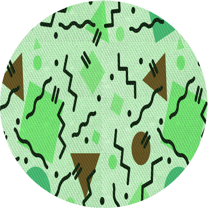 Square Patterned Green Rug, pat408grn