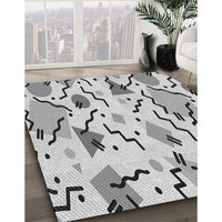 Patterned Platinum Gray Rug, pat408gry