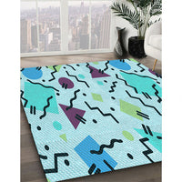 Patterned Glacial Blue Ice Blue Rug, pat408lblu