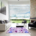 Machine Washable Transitional Periwinkle Pink Rug in a Kitchen, wshpat408pur