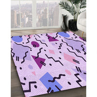 Patterned Periwinkle Pink Rug, pat408pur