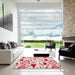 Square Patterned Red Rug in a Living Room, pat408rd