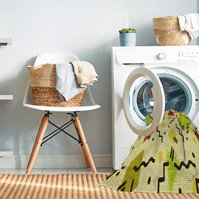 Machine Washable Transitional Dark Golden Brown Rug in a Washing Machine, wshpat408yw