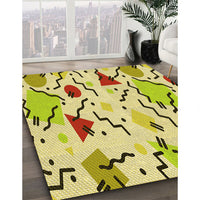 Patterned Dark Golden Brown Rug, pat408yw