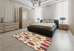 Patterned Khaki Gold Rug in a Bedroom, pat409brn