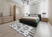 Patterned Platinum Gray Rug in a Bedroom, pat409gry