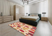 Patterned Red Rug in a Bedroom, pat409org