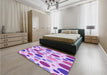 Patterned Blossom Pink Rug in a Bedroom, pat409pur