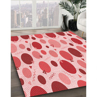 Patterned Deep Rose Pink Rug, pat409rd