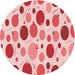 Square Patterned Deep Rose Pink Rug, pat409rd