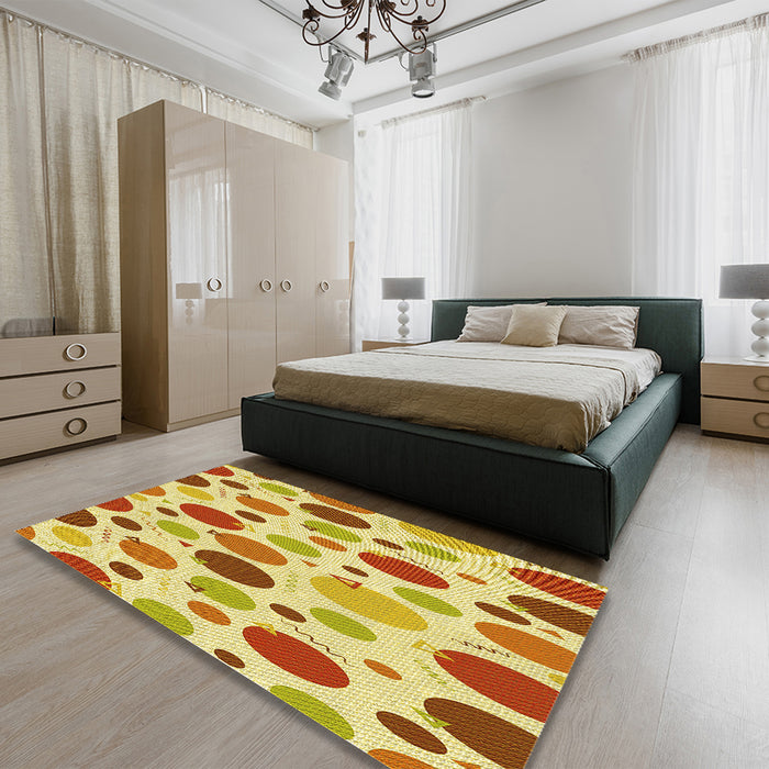 Patterned Sedona Brown Rug in a Bedroom, pat409yw