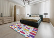 Patterned Gray Novelty Rug in a Bedroom, pat409