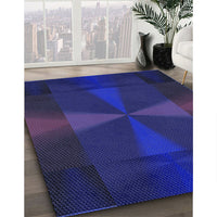 Patterned Denim Dark Blue Rug, pat41blu