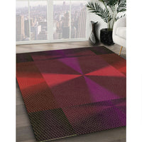 Patterned Brown Red Rug, pat41brn