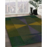 Patterned Army Green Rug, pat41grn