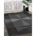 Machine Washable Transitional Charcoal Black Rug in a Family Room, wshpat41gry