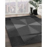 Patterned Charcoal Black Rug, pat41gry