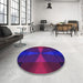 Patterned Amethyst Purple Rug in a Kitchen, pat41pur