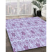 Machine Washable Transitional Lilac Purple Rug in a Family Room, wshpat410blu