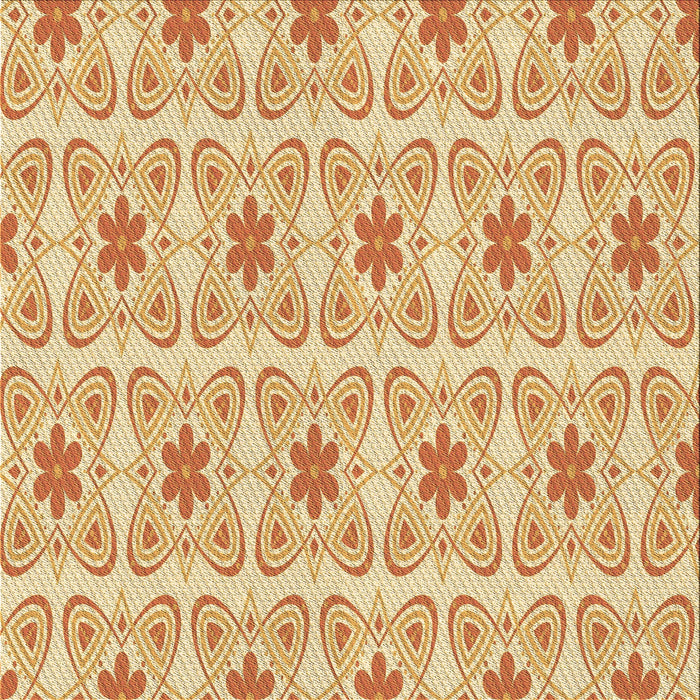 Round Patterned Brown Gold Rug, pat410brn
