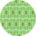 Square Machine Washable Transitional Jade Green Rug in a Living Room, wshpat410grn