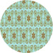 Square Machine Washable Transitional Aquamarine Green Rug in a Living Room, wshpat410lblu