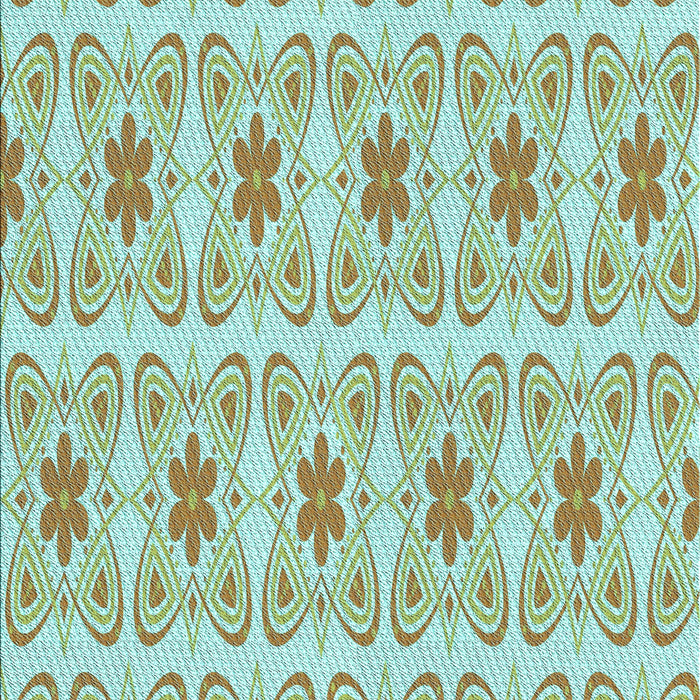Patterned Aquamarine Green Rug, pat410lblu