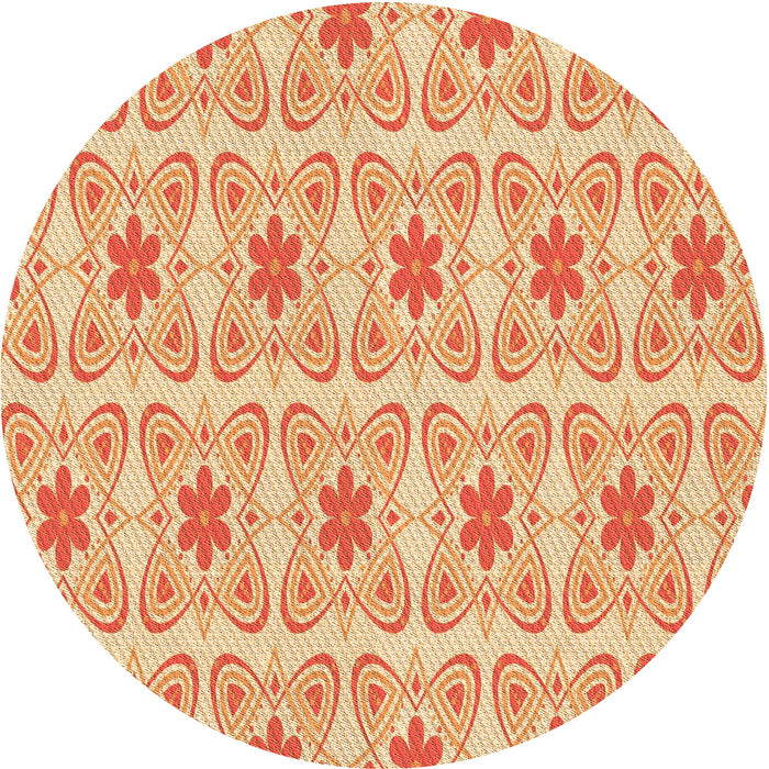 Square Patterned Orange Red Orange Rug, pat410org