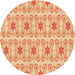 Square Patterned Orange Red Orange Rug, pat410org