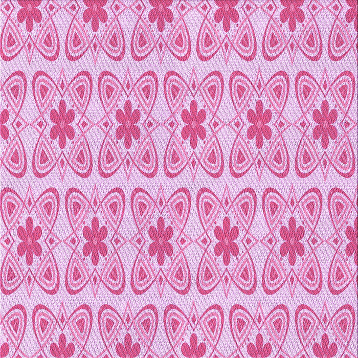 Round Machine Washable Transitional Blossom Pink Rug, wshpat410pur