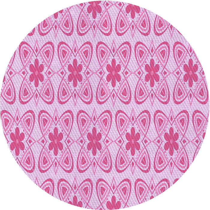 Square Patterned Blossom Pink Rug, pat410pur