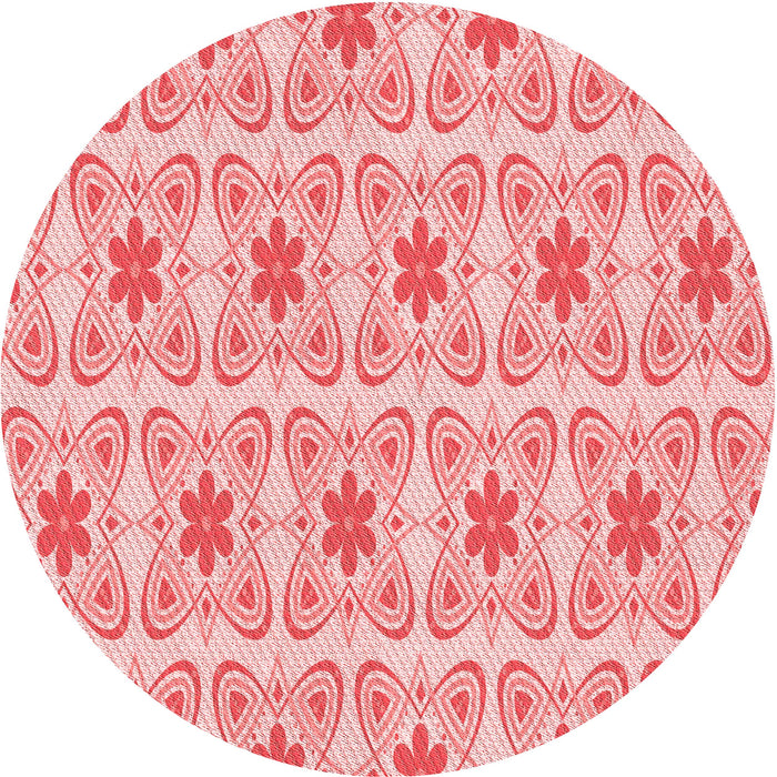 Square Patterned Deep Rose Pink Rug, pat410rd