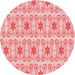 Square Patterned Deep Rose Pink Rug, pat410rd