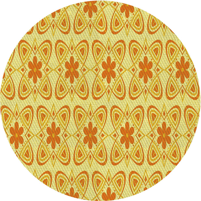 Square Patterned Neon Orange Rug, pat410yw