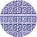 Square Patterned Slate Blue Rug, pat411blu