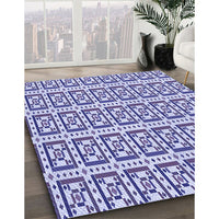 Patterned Slate Blue Rug, pat411blu