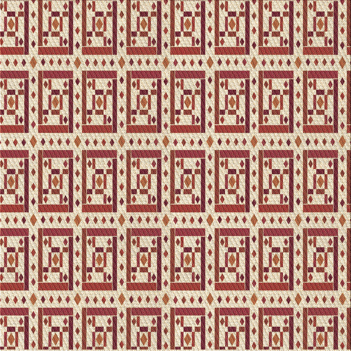 Round Patterned Red Rug, pat411brn