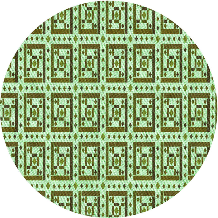 Square Patterned Pale Green Rug, pat411grn